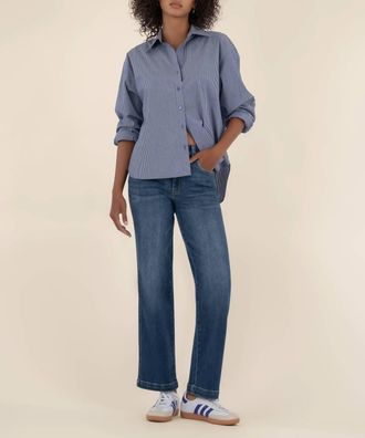 Kut from the Kloth Pattie High Rise Straight Leg Jeans In Blue
