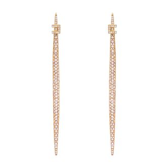 Elisabetta Franchi Oorbellen met Kristallen Franje - Dames - Oorbellen - Geel - ONE Size - Accessoires
