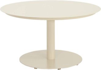 Sweeek Round aluminum garden table &Oslash;140cm seats 6 beige - Oreva