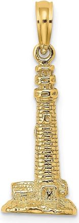 Diamond2Deal 14k Yellow Gold 3D Cape May, NJ Lighthouse Charm