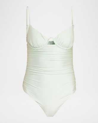 SIMKHAI Laine Ruched One-Piece Swimsuit