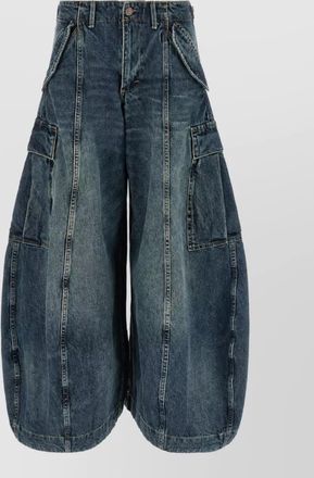 R13 denim oversized balloon cargo jeans