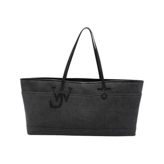 J.W.Anderson Stretch Anchor Canvas & Leather Tote - Heren - Tassen - Zwart - Maat: ONE Size Leer