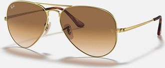 Ray-Ban Mens Aviator Metal Ii Sunglasses In Polished Arista Gold