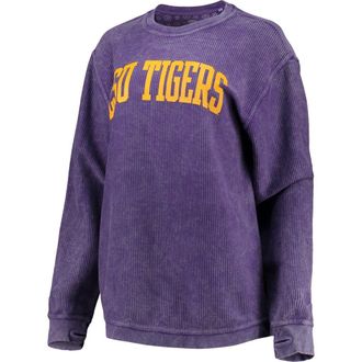 Pressbox Womens Pressbox Purple LSU Tigers Comfy Cord Vintage Wash Basic Arch Pullover Sweatshirt at Nordstrom, Size Small