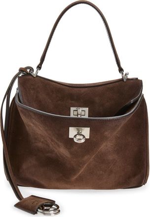 Balenciaga Small Rodeo Suede Top Handle Bag in 2308 Light Espresso at Nordstrom