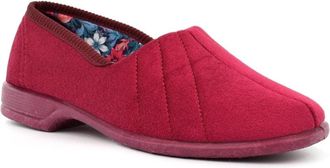 Generic Womens Slip On Slippers Ladies Slippers Womens Slippers Roll Top Slippers Audrey III Slippers Audrey 3 Slippers Carpet Slippers Rubber Sole Red 4 UK