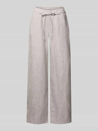 M.A.C Leinenhose mit Bindeg&uuml;rtel Modell Chiara Belt in Hellgrau Melange, Gr&ouml;&szlig;e 34/32