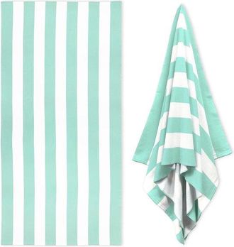 OEM Toalla De Playa Extragrande, Toalla De Piscina De Microfibra De 35 X 70 Pulgadas, Toalla De Nataci&oacute;n Tipo Caba&ntilde;a De Secado R&aacute;pido Rayas Turquesas