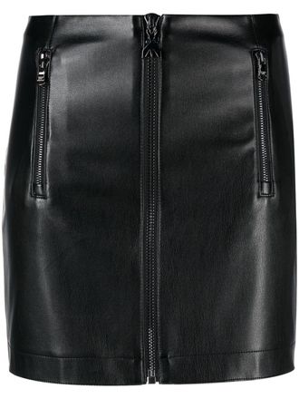 Patrizia Pepe patent zip-up miniskirt - women - Polyurethane/Polyester/Polyester - 38 - Black