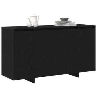Berkfield Home Modern Black Oak Sideboard Black oak Wood veneer 135 x 41 x 75 cm