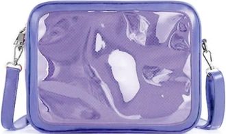 Generic PVC Clear Crossbody Bag, Womens Transparent Messenger Bag, Zipper Portable Wallet Purse Shoulder Bag for Small Item Travel(Purple)