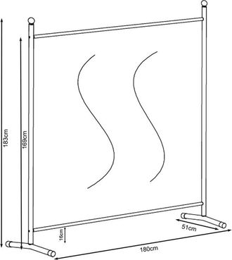 Quick-Star Quick-star - Paravent 180 x 178 cm Stoff Raumteiler Groß Stellwand Trennwand Balkon Sichtschutz Weiß