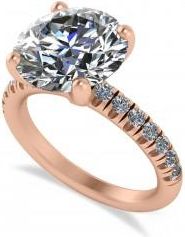 Allurez Round Lab Grown Diamond Solitaire Engagement Ring 14K Rose Gold (5.42ct)