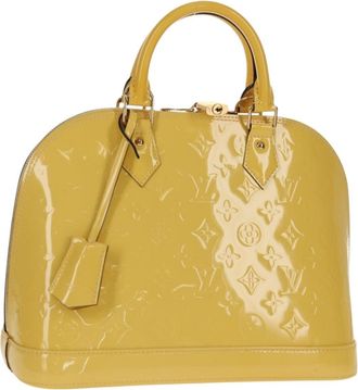 Louis Vuitton Alma Handbag Monogram Vernis Yellow Patent_Leather Handbag (Pre-Owned)