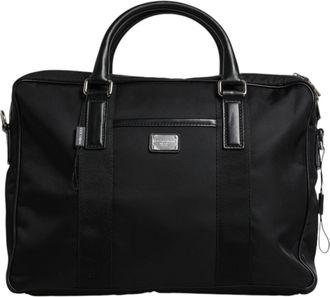 Dolce & Gabbana Black Logo Plaque Double Handle Messenger Mens Bag (Pre-Owned)