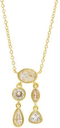 Savvy Cie Jewels Bezel Cubic Zirconia Pendant Necklace in Yellow at Nordstrom Rack
