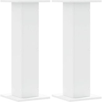 vidaXL Soportes Altavoces 2 Uds Madera Ingenier&iacute;a Blanco 30x30x80 Cm Vidaxl