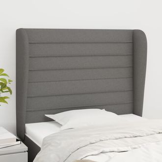 vidaXL Cabecero Con Orejas De Tela Gris Oscuro 103x23x118/128 Cm Vidaxl