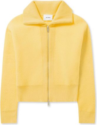 Axel Arigato Verve Zip-Up Cardigan - Dames - Vesten - Geel - L - Wol - Truien & Vesten