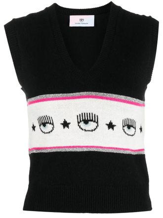 Chiara Ferragni Classic Knit Sweater With Round Neckline And Long Sleeves
