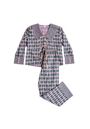TBCo Cotton Harlequin Collar Pajamas in Pink Harlequin at Nordstrom, Size X-Large