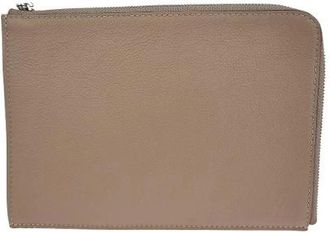 Louis Vuitton Pre-owned Clutches, female, Gray, Size: ONE SIZE Pre-owned Leather Clutch