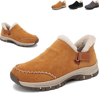 Generic 2026 New Hands-Free Slip-in Orthopedic Shoes for Women, Warm Fleece-Lined Comfort Shoes with Arch Support (Brown,6.5)