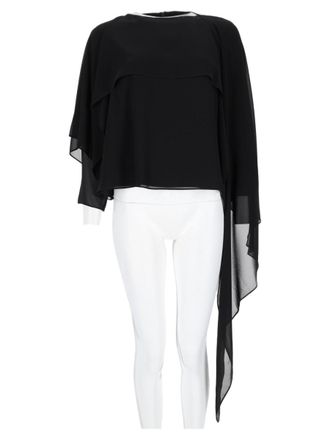 Maison Margiela Black Asymmetrical Sheer Layered Top