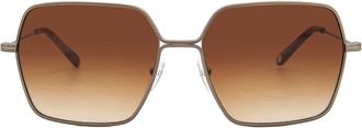 Garrett Leight MEADOW SUN Brunette Square Ladies Sunglasses 4067 ATG-VINBRT/BRNTG 56