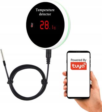 OEM Sensor De Temperatura Inteligente, Sonda Herm&eacute;tica, Alarma De 3 M, Pantalla Wifi Tuya