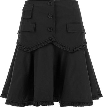 Ganni Black Stretch Cotton Skirt