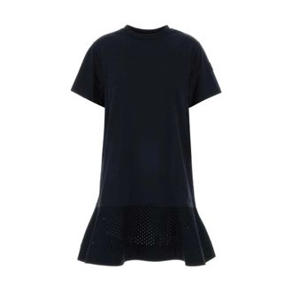 Moncler Short Dresses, female, Blue, Size: XS Short-sleeve Mini Dress
