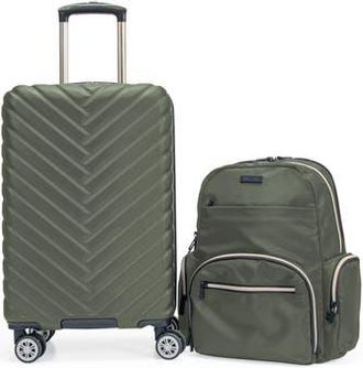 Kenneth Cole Madison Square 2-Piece Hardside Carry-On Luggage & Backpack Set in Olive at Nordstrom Rack