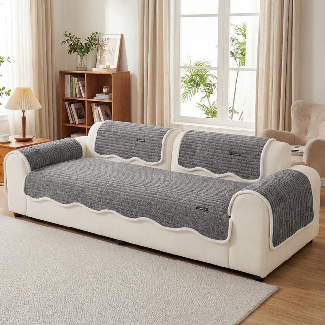 Shanna Flanell Sofabezug 1 2 3 4 Sitzer Sofabezüge Couch Überzug L Form Ecksofa Sofa Couch Überwurfdecke, Sofahusse Sofaüberwürfe rutschfest Sofa Abdeckung ( ab 39,99 €