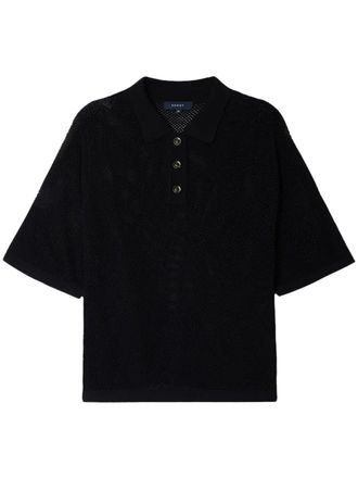 SOEUR Textured Short-Sleeved Polo Shirt with Classic Collar