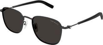 Montblanc MB0392SA Asian Fit 001 Mens Sunglasses Black Size 55