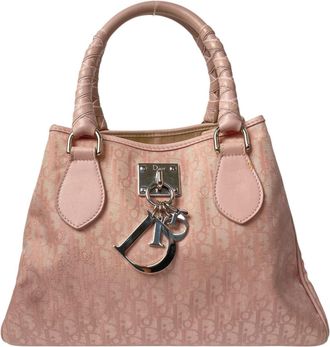 Dior Pink Canvas Handbag Tote Bag (Pre-Owned)
