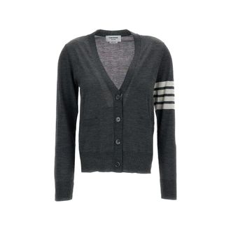 Thom Browne 4-Bar Stripe V-neck Cardigan