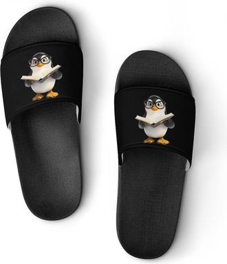 Generic Penguins And Teacher Unisex Beach Slippers & Pool Slides Anti-Slip House Shoes for Home Outdoor