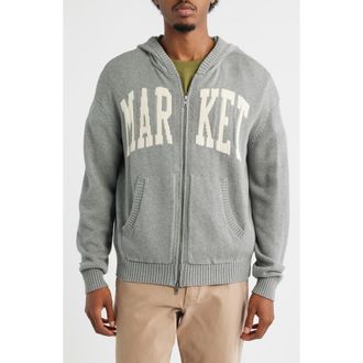 Market Classic Jacquard Zip Hoodie in Heather Grey at Nordstrom Rack, Size X-Large