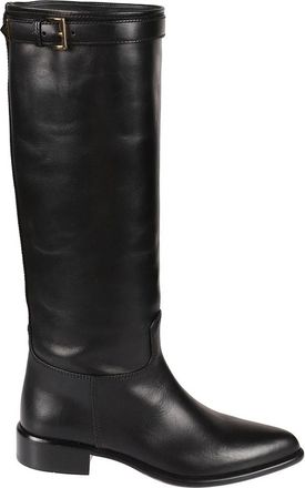 Prada Stivali - Dames - Hoge Laarzen - Zwart - 39 EU - Leer - Schoenen