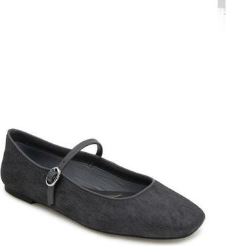 Kenneth Cole Jasper Mary Jane Flat in Charcoal Haircalf at Nordstrom, Size 8.5