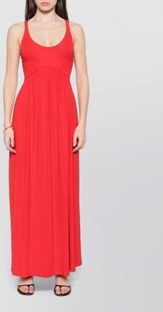 Sportmax sleeveless silk dress scoop neckline