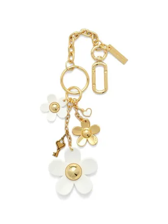 Marc Jacobs Key Chain Metallic Flower Charm