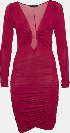 Isabel Marant Burgundy Jersey Ruched Jordana Dress
