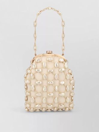 Cult Gaia lamb leather clutch bag