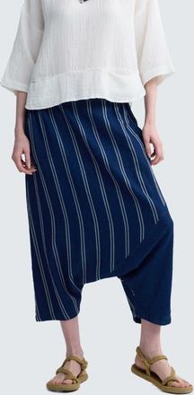 Luukaa D'Celli Marigold Denim Muslin Harem Pants in Original Denim at Nordstrom, Size 18