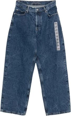 Alexander Wang Jeans met Kristalversiering - Dames - Loose Fit Jeans - Blauw - W30 - Katoen - Jeans