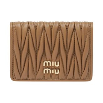 Miu Miu Tarjetero de piel Nappa Matelass&eacute; - Accessories - Mujer - Marr&oacute;n - ONE SIZE